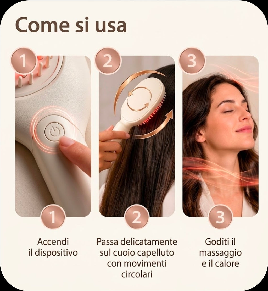 Pettine Massaggiante Elettrico con Calore