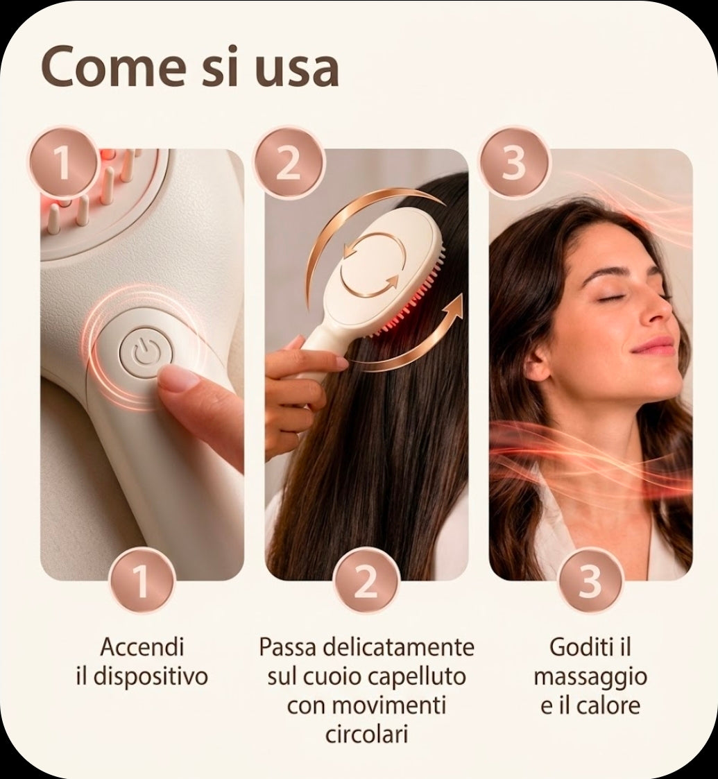 Pettine Massaggiante Elettrico con Calore
